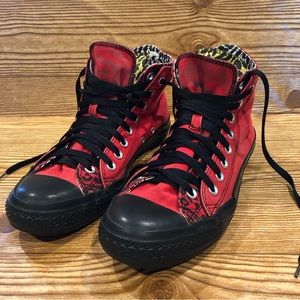 Stylish Red High-Top Sneakers